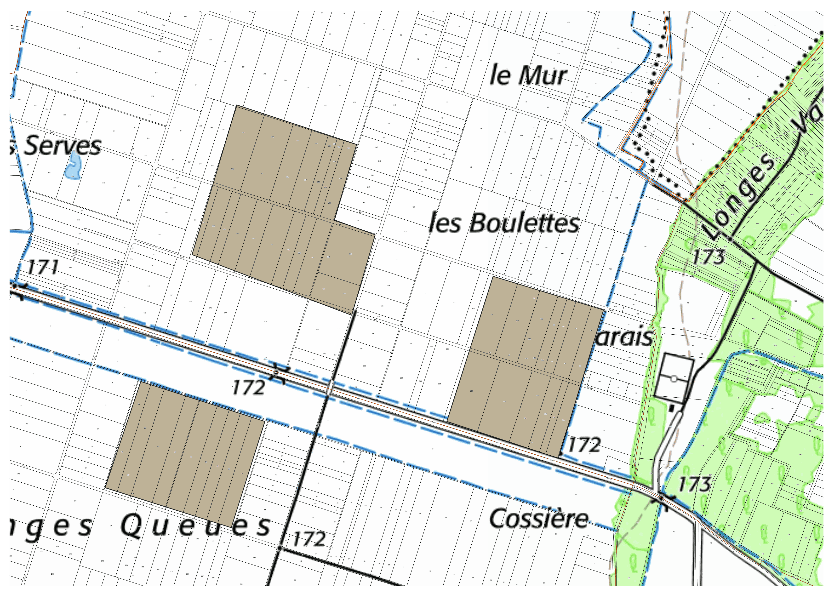 Secteurs visés par les mesures d’urgence dans le Val de Saône (Ain) en 2024